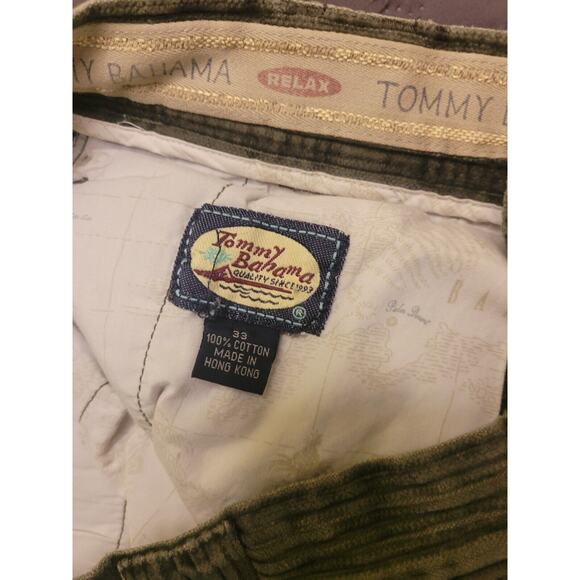 VTG Tommy Bahama Corduroy Pants Men’s 33 Green Wide Leg Pleated Relaxed GUC - Picture 6 of 7